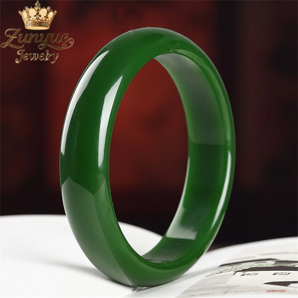 

High-End Hetian Jade Emerald Green Spinach Jade Bracelet Luxury Quality Jewelry Fashion Jewelry Exquisite Charms Elegant Popular