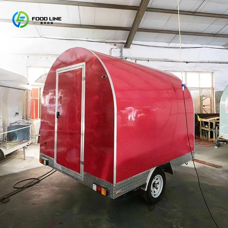 

Roundness Coffee Food Trailers Ice Cream Push Cart Food Trailer Mobile Food Truck