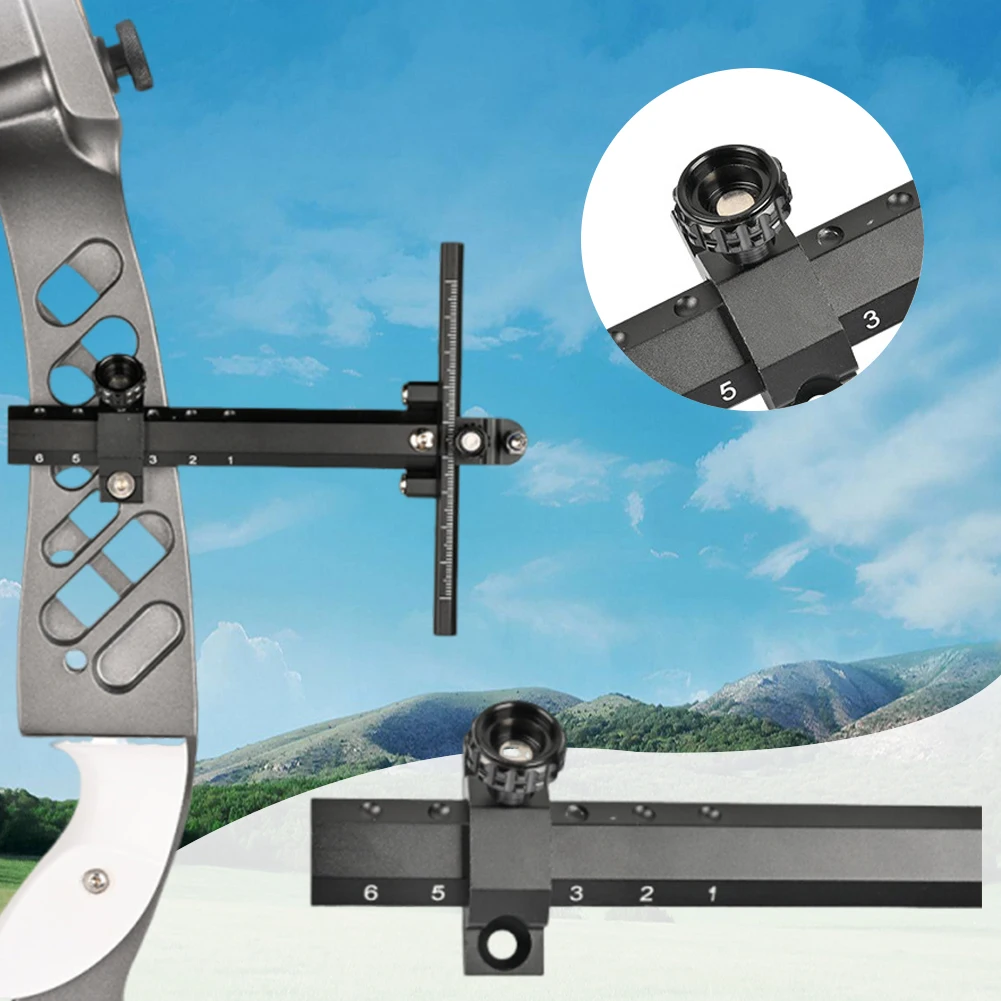 6-Zoll-Bogenschießen-Recurve-Bogenvisier, verstellbare T-Form, Recurve-Bogenvisier, Schießvisier für Outdoor-Schießen, Jagdzubehör
