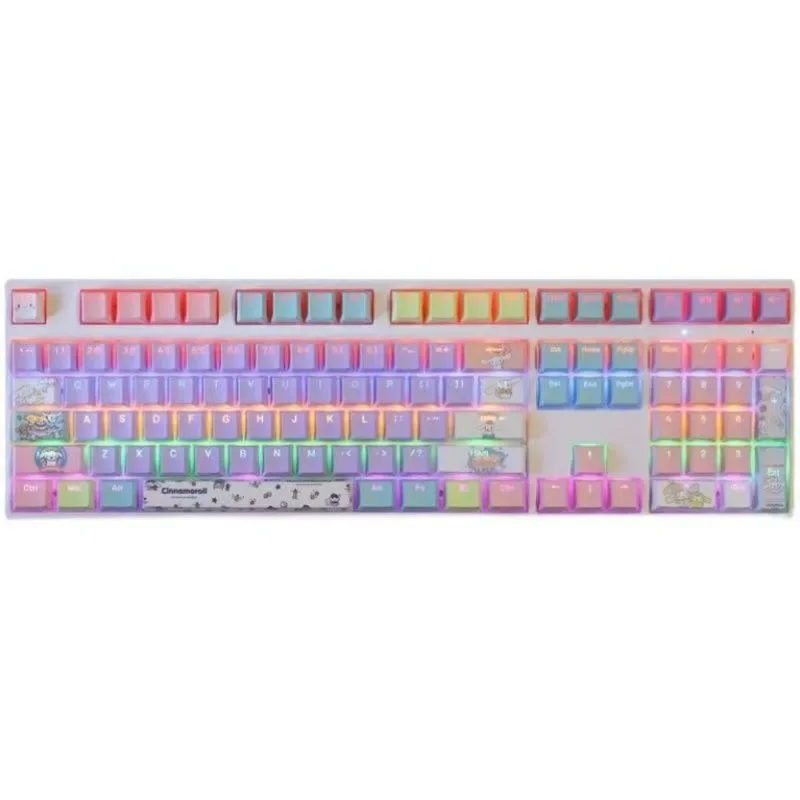 Cinnamoroll Melody Pacha Dog Keycap Profile PBT Sublimation104 Key Round and Cute Personalized Mechanical Keyboard Keycap