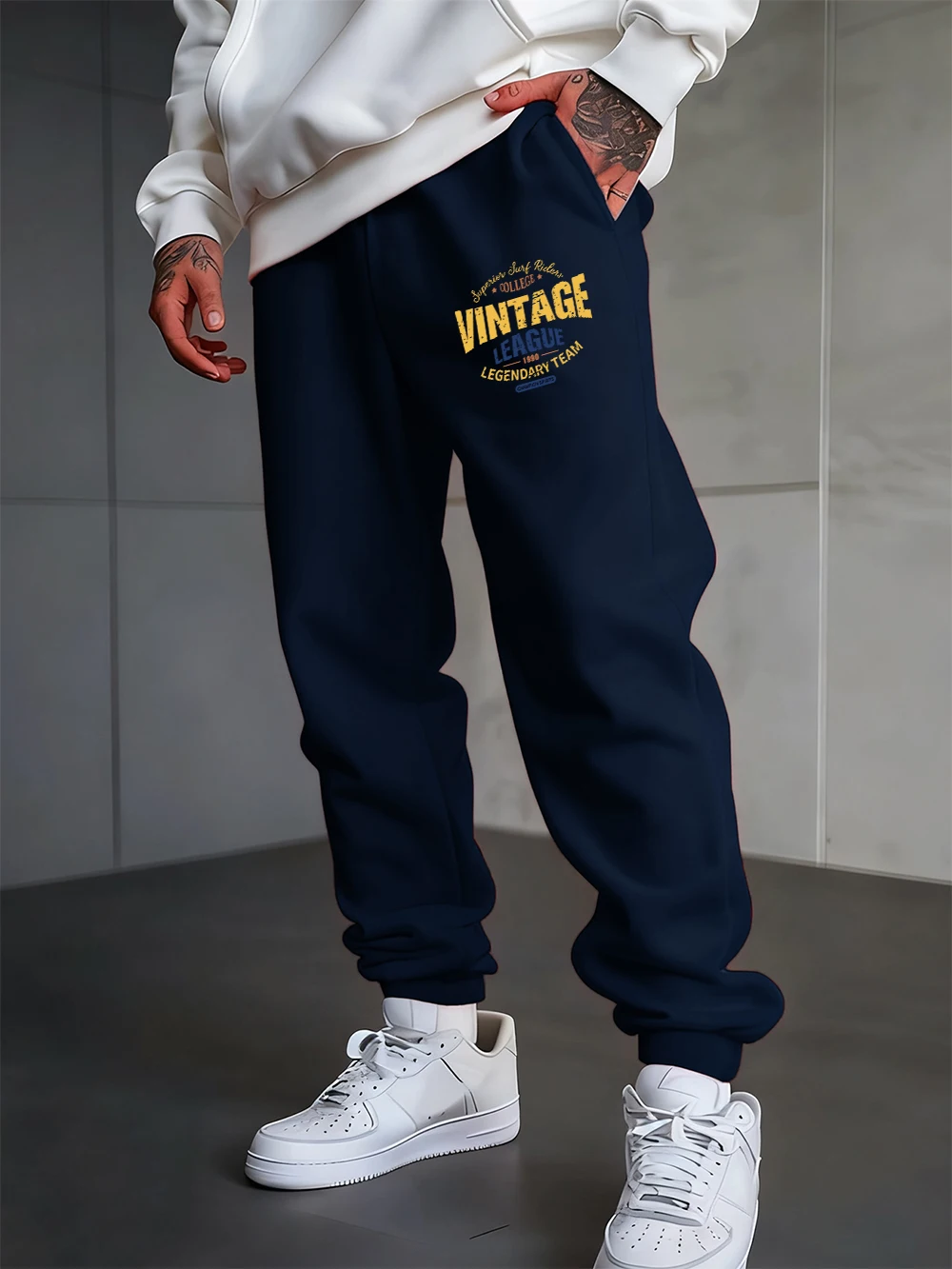 

Vintage Legue Legendary Team Prints Sweatpants Mens Casual Trousers Elastic Waist Loose Fleece Jogger Pants Autumn Warm Clothes