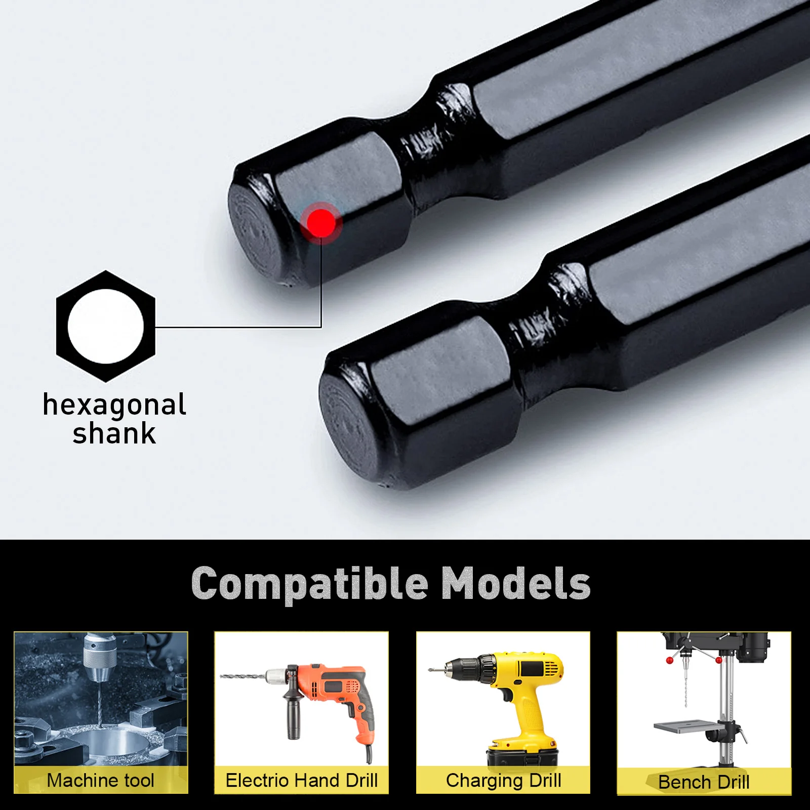 YURINWOO Juego de brocas cruzadas hexagonales de 8 piezas Perforación sin esfuerzo para azulejos, cerámica, vidrio, hormigón y cemento