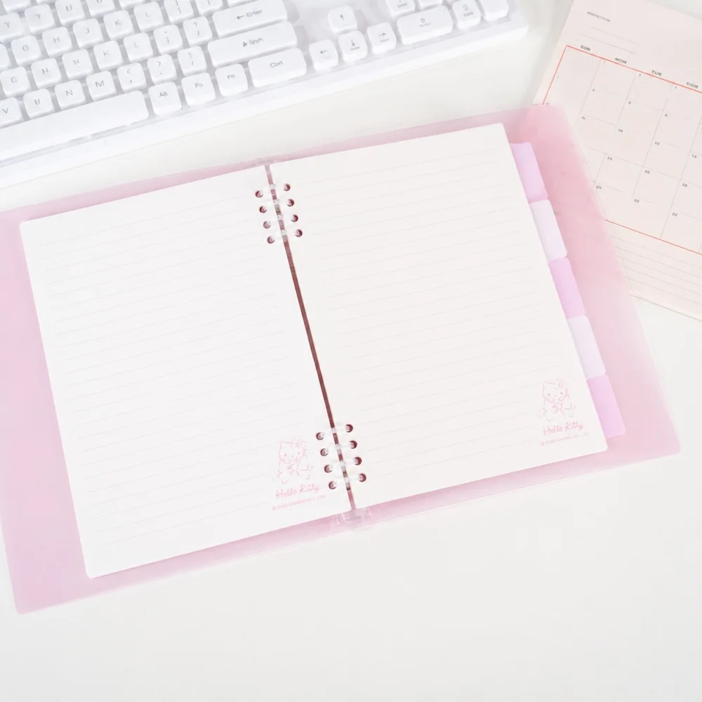 Genuine Sanrio A5 B5 PP Loose Leaf Binder Notebook Hello Kitty My Melody Hard Cover Refillable Journal for School Notes Office view 5