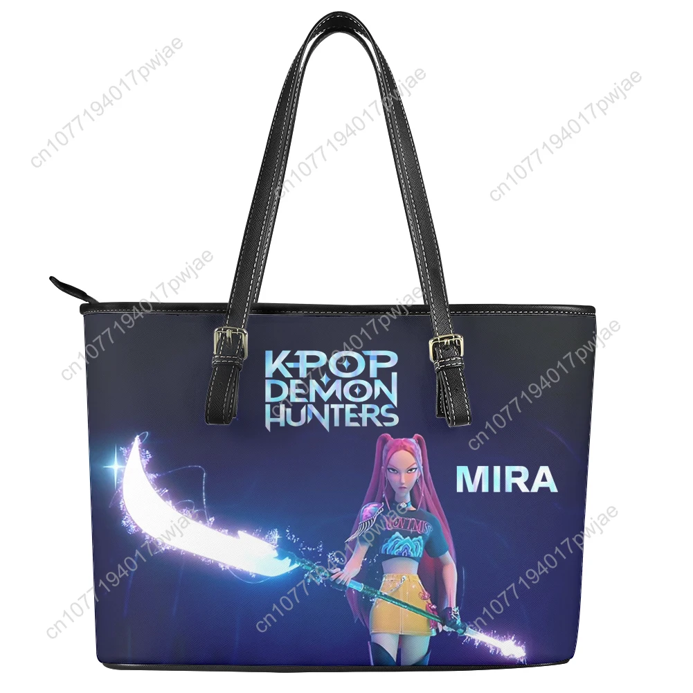 

KPop Demon Hunters Mira Custom Handbag Womens Mens Personalized Tote Bag Shoulder Bag Business Leather Purse Travel Bag Gift