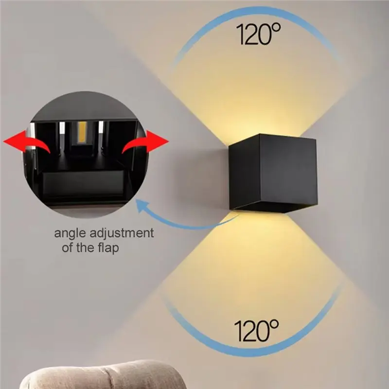 A64Z For Bedroom Bedside LED Wall Lamp 10W Outdoor/Indoor Porch Garden Light Up And Down Adjustable 2Pcs