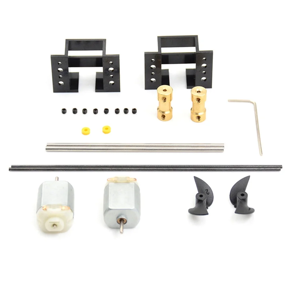 2Sets For RC Boat Motor Shaft Drive Set with 130 Motor and Propellers for DIY Model Ship Customization and Repair