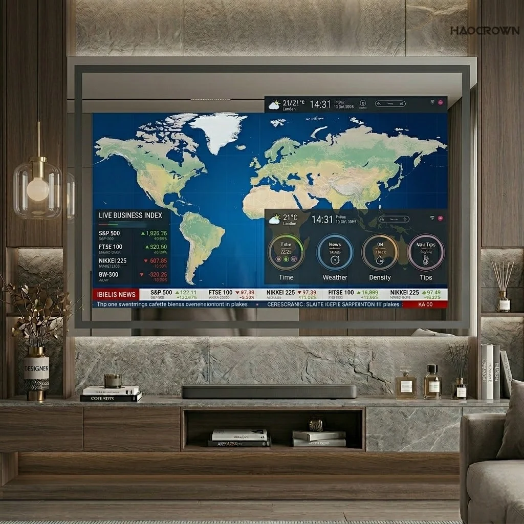 Customized Modern Smart TV Cabinet Design With Mirror Waterproof Television Integrated TV Cabinet Modern Mirrors For Living Room