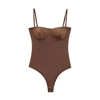Zevity 2025 Women Sexy Spaghetti Strap Inner Style Beach Wear Bodysuits Ladies Soft Slim Swimsuit Playsuits Mujer Rompers LS9043 - Image 2