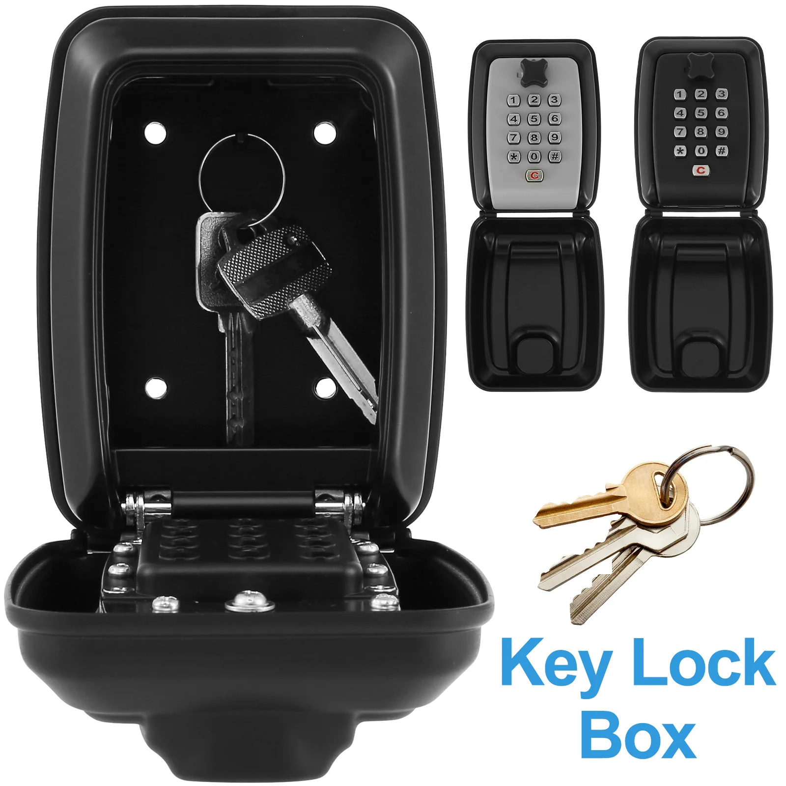 

Key Safe Box for Outside Wall Mounted Combination Lock Key Organizer Resettable Code 12 Digit Combination Key Storage Box