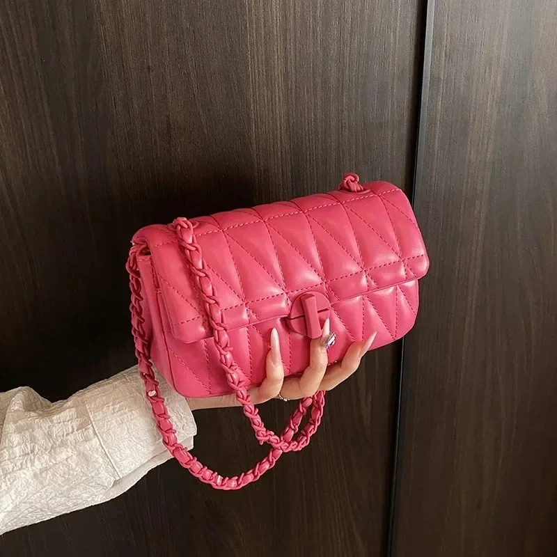 

2025 Trendy Women's Leather Crossbody, Minimalist Solid Color Shoulder Bag with Handheld Option for Casual Outings