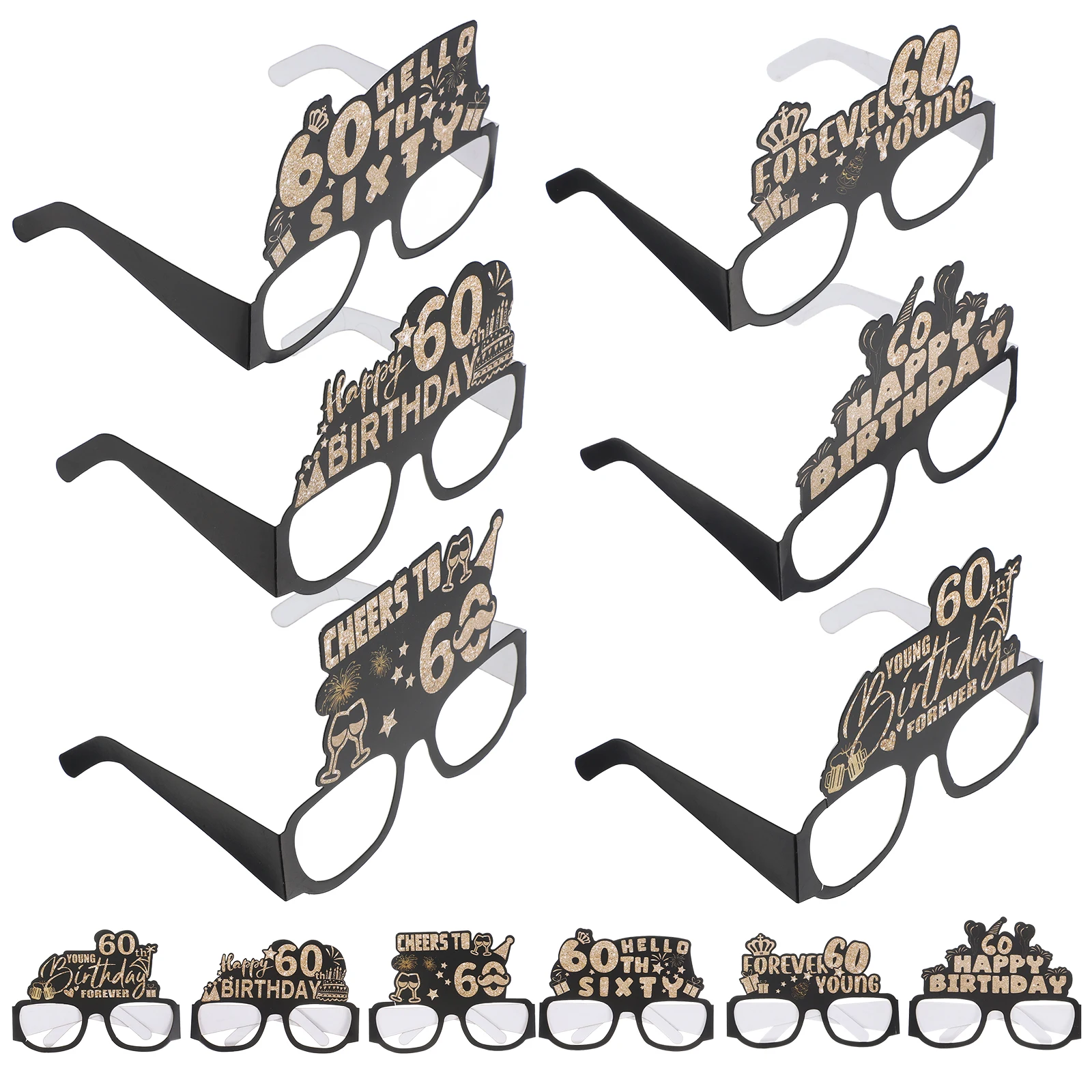 

12 Pcs Paper Glasses Frame Birthday Party Crafts Decorative Eyeglasses Photo Props Reusable Festive Accessories