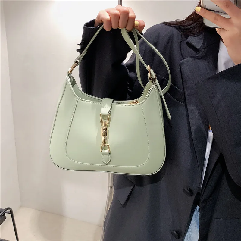 

Underarm Shoulder Bags For Women Luxury Designer Half Moon Crossbody Bag PU Leather Ladies Handbags And Purses