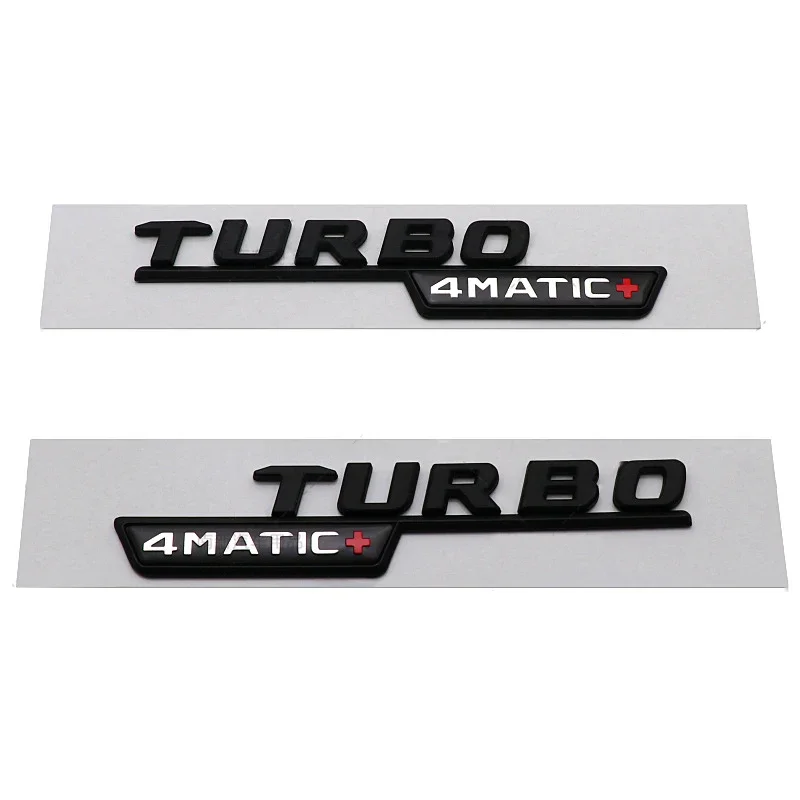 2pcs ABS Car Rear Trunk Sticker Emblem Fender Side Badge for Mercedes Benz TURBO 4MATIC 17-21 W213 W210 W204 W205 W168 CLA GLK