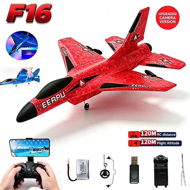 RC Foam Aircraft F16 Rc Plane 2.4G Radio Control Glider Remote Control Fighter Glider Airplane EPP Foam Wiht 4K Camera Toys
