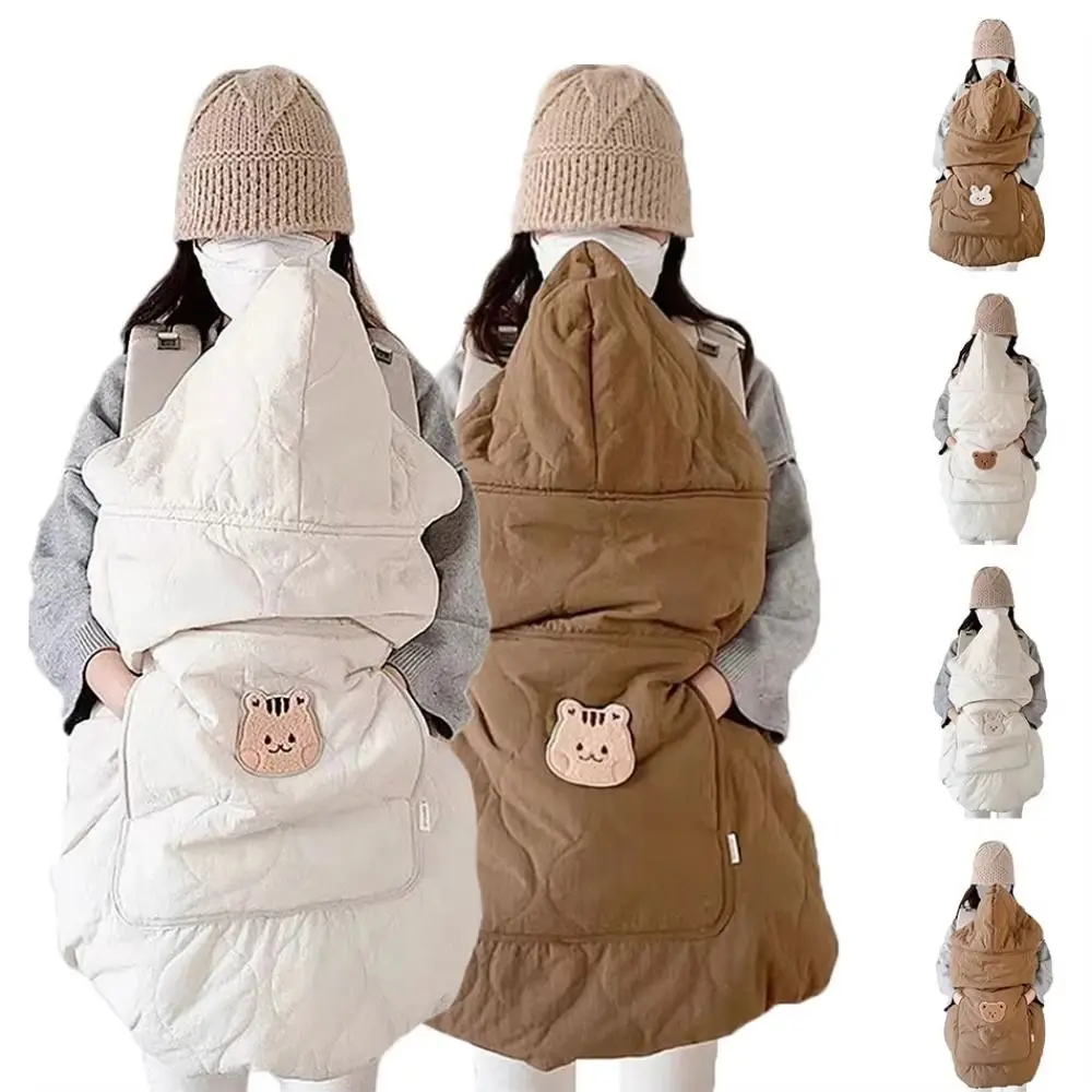 

Cartoon Bear Baby Stroller Blanket Thicken Windproof Toddler Trolley Cover Adjustable Waist Comfortable Portable Sleeping Quilt