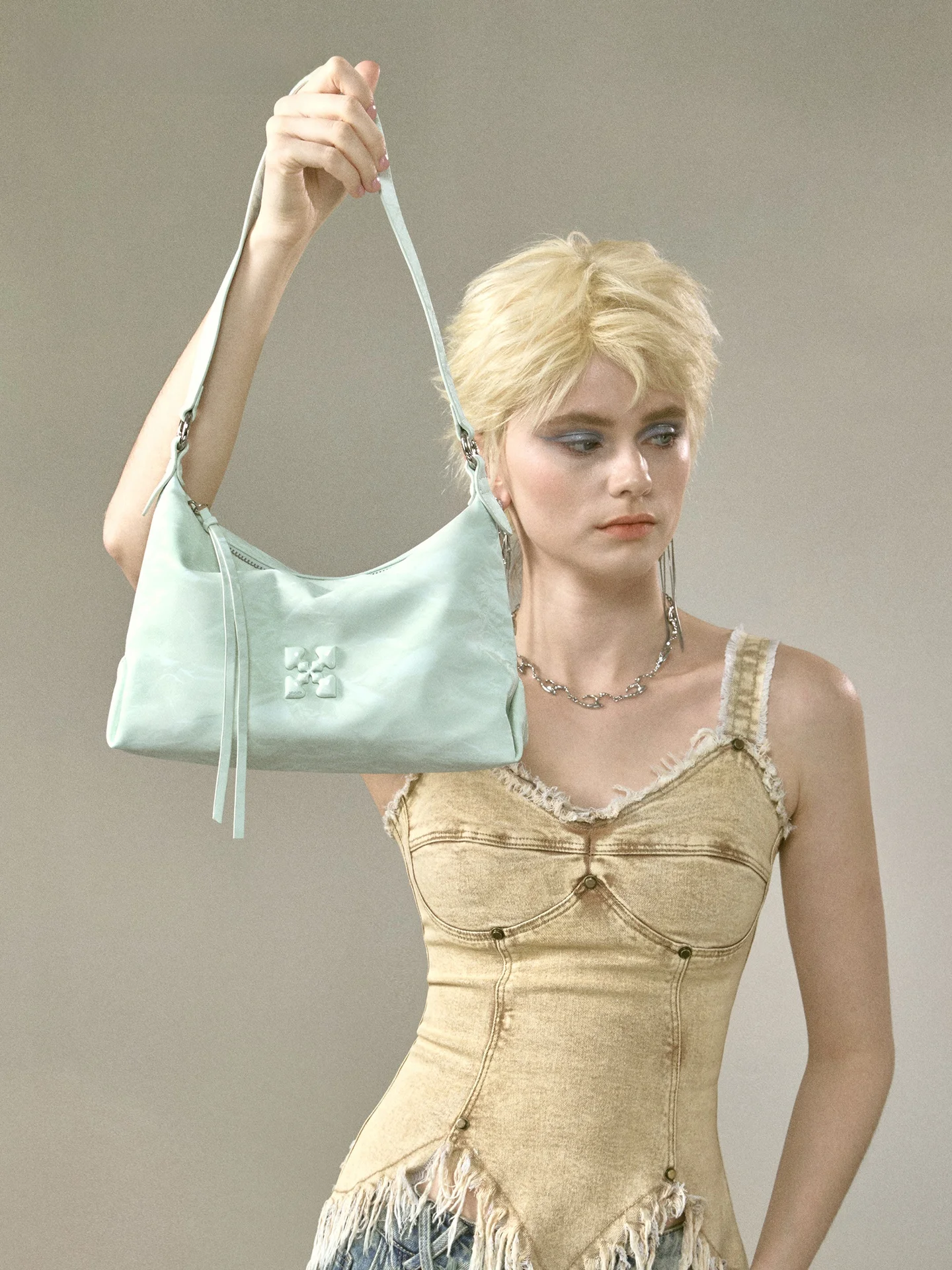 

Mint Green Underarm Bag Women's Small Versatile Single Shoulder Crossbody Bag JACD Summer 2026 New Style Casual Soft Ha...