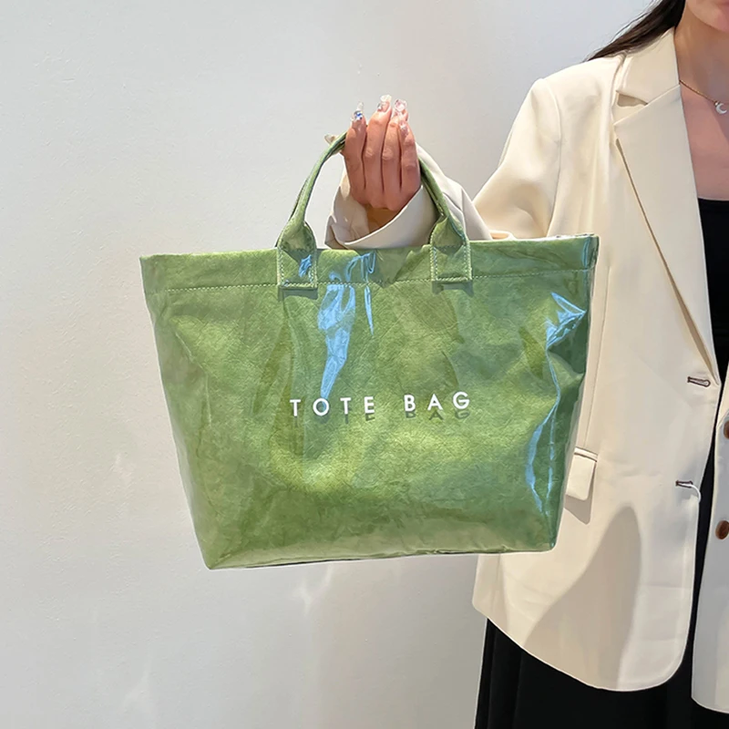 Желейные сумки из ПВХ большой емкости для женщин, новинка 2025, модные водонепроницаемые сумки, женские простые универсальные пляжные сумки