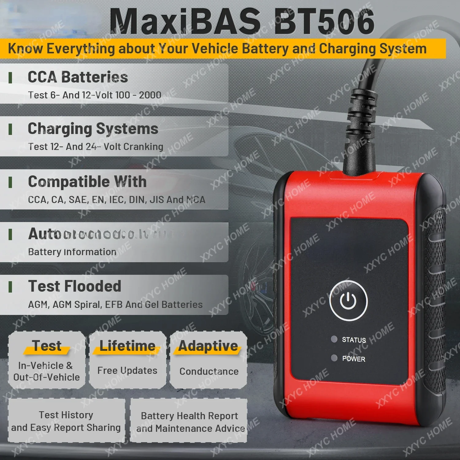 Bt506 Automotive Battery and Electrical System Analysis Tool Suitable for Daotong Tablet PC