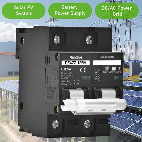 Imagen 2 del producto 2P MCB 100A 125A 150A DC100V 150V 250V 500V 1000V disyuntor de voltaje curva C Panel Solar batería protección contra cortocircuitos