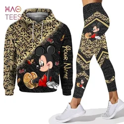 New Disney Mickey Mouse 3D Hoodie Women's Hoodie Suit Mickey Yoga Pants Sweatpants Fashion Sports Suit