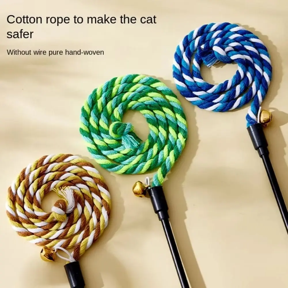 Simulation plume chat bâton jouet conception Interactive léger chaton jouant jouet cloche fixation Flexible Teaser baguette jouet