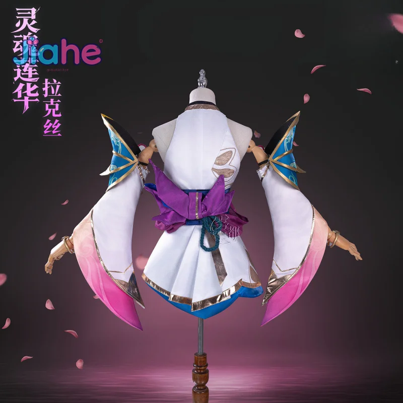 Luxanna Crownguard لعبة LOL تأثيري حلي سيدة اللمعان فستان حفلة الهالوين شعر مستعار الدعامة مجموعة المرأة مثير موحدة S-XXL