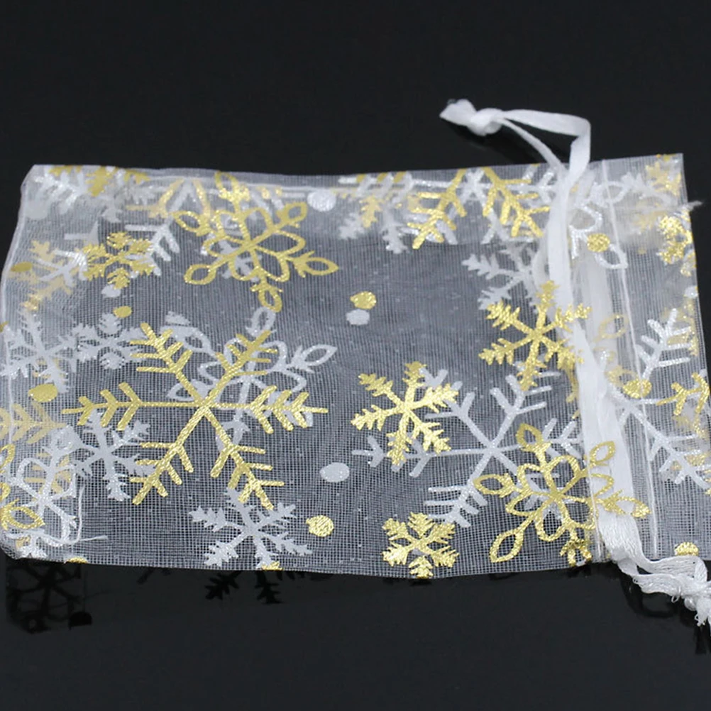 

100 Pcs Christmas Gift Bag Organza Bags Holiday Treat Present Favor Goodie Premium