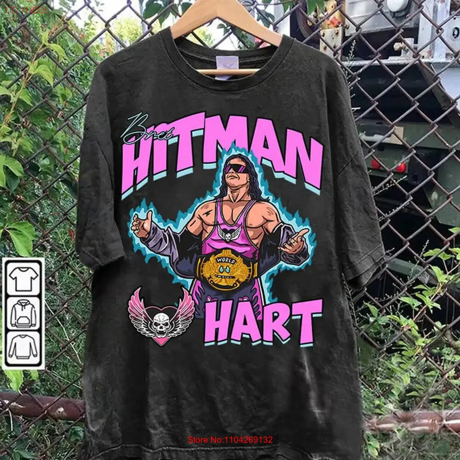 Vintage 90s Bret Hart T Shirt Hitman SweaT American Profession vintage Washed Top For Everyday Wear Stylish Unisex fashion