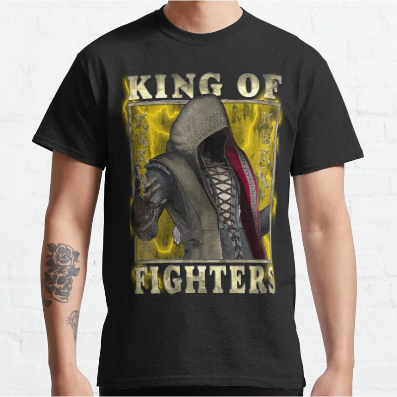 

Sharp-tongued sandman Kukri KOF King of Fighters 80s Video game Retro fighting videogames T-shirt for men Large size Adult Tops