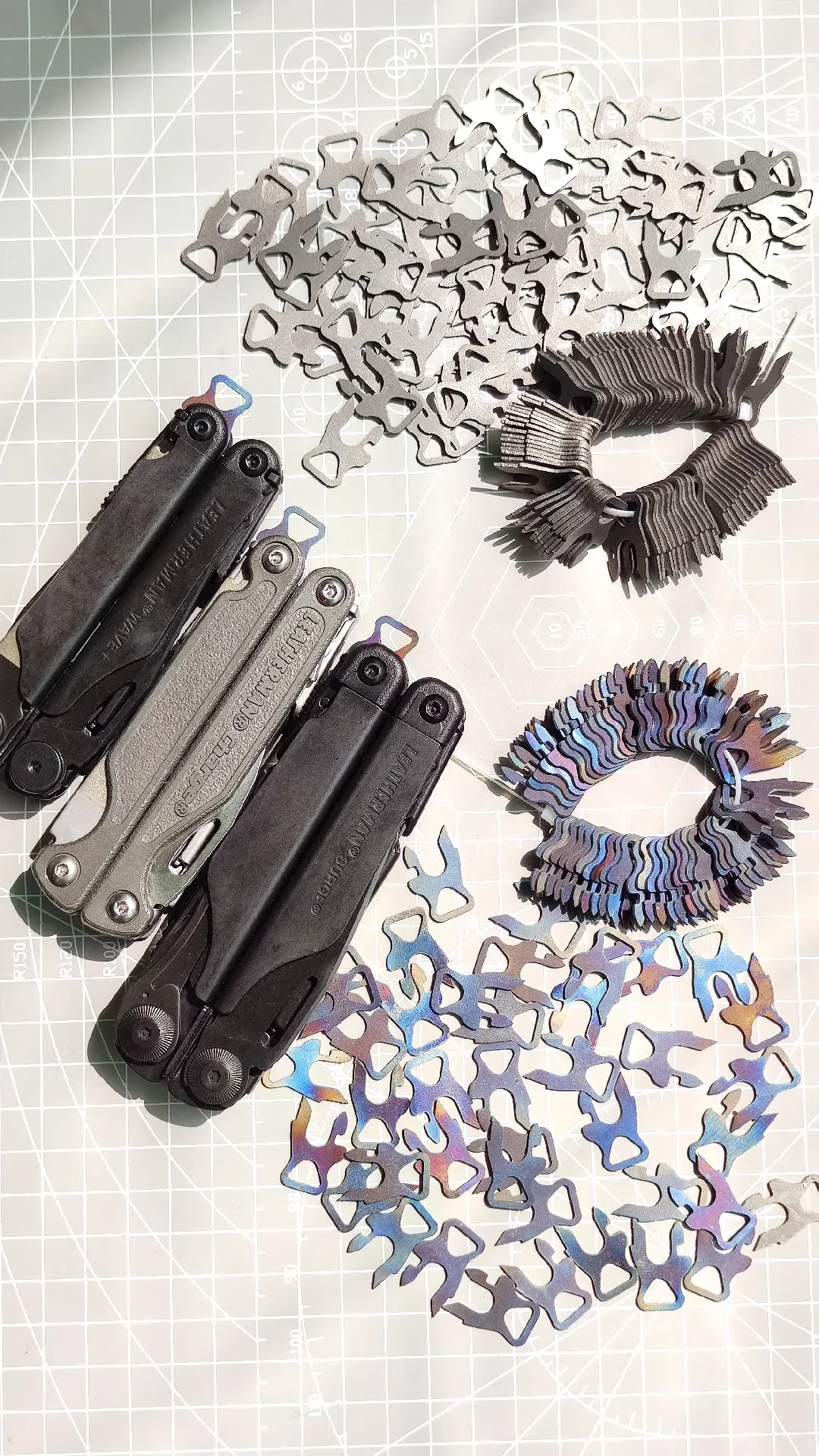 For Leatherman Charge TTI Plus/Wave/Surge, Titanium Lanyard Ring, TC4 Alloy, Tool-Free Snap-On, Compact Flat Design