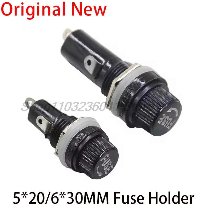 5pcs/lot 5*20mm 6*30mm glass fuse holders 5x20 6x30 insurance tube socket fuse holder for insurance Panel Mount Fuse Holder