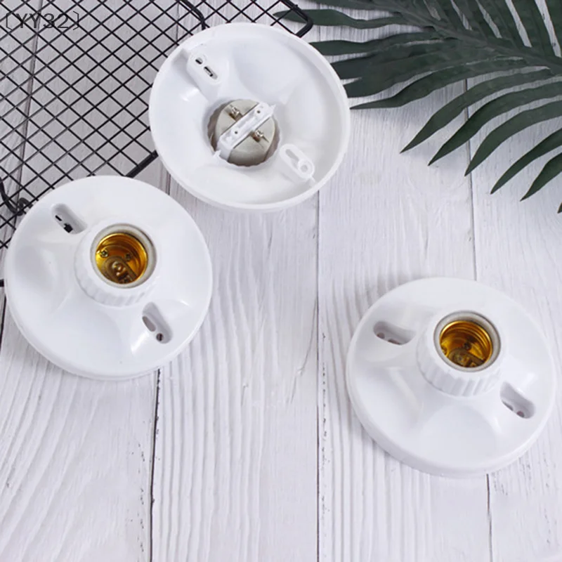 〔YY32〕E27 LED Light Bulb Holder Round Square Fitting Socket with US Plug Switch E27 Base Hanging Lamp Socket 6A 220V-250V