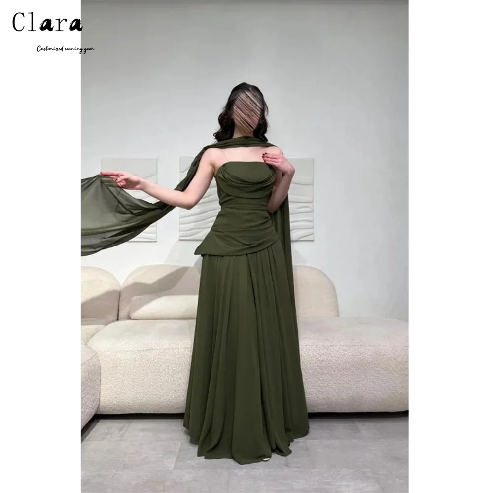 

Clara Custom Green Tube Top A Line Sleeveless Elegant Evening Dresses for Woman Luxury Dresses 2026 Woman Luxury Evening Dress
