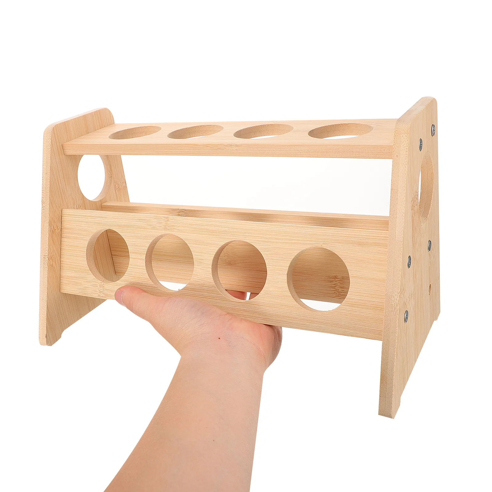 

Wooden Spice Rack Double-Tier Storage Organizer Kitchen Countertop Seasoning Bottle Holder Spice Jar Shelf Desktop Storage Rack