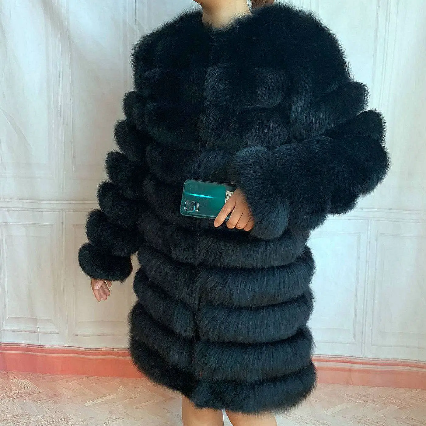 NEW 4in1 Real Fox Fur Long Coat Winter Coat for Women Jackets Vest Winter Outerwear Women Fox Fur Coat High Quality Fur Clothes