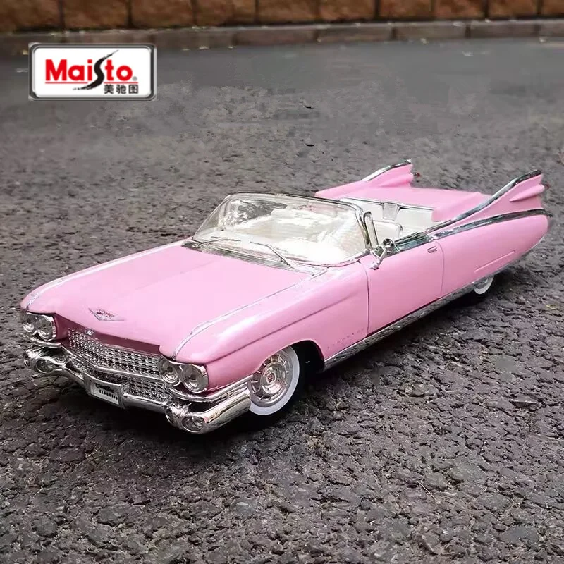 

Maisto 1:18 Pink Cadillac Eldorado Biarritz Alloy Classic Luxy Car Model Diecast Metal Retro Old Car Vehicles Model Kid Toy Gift