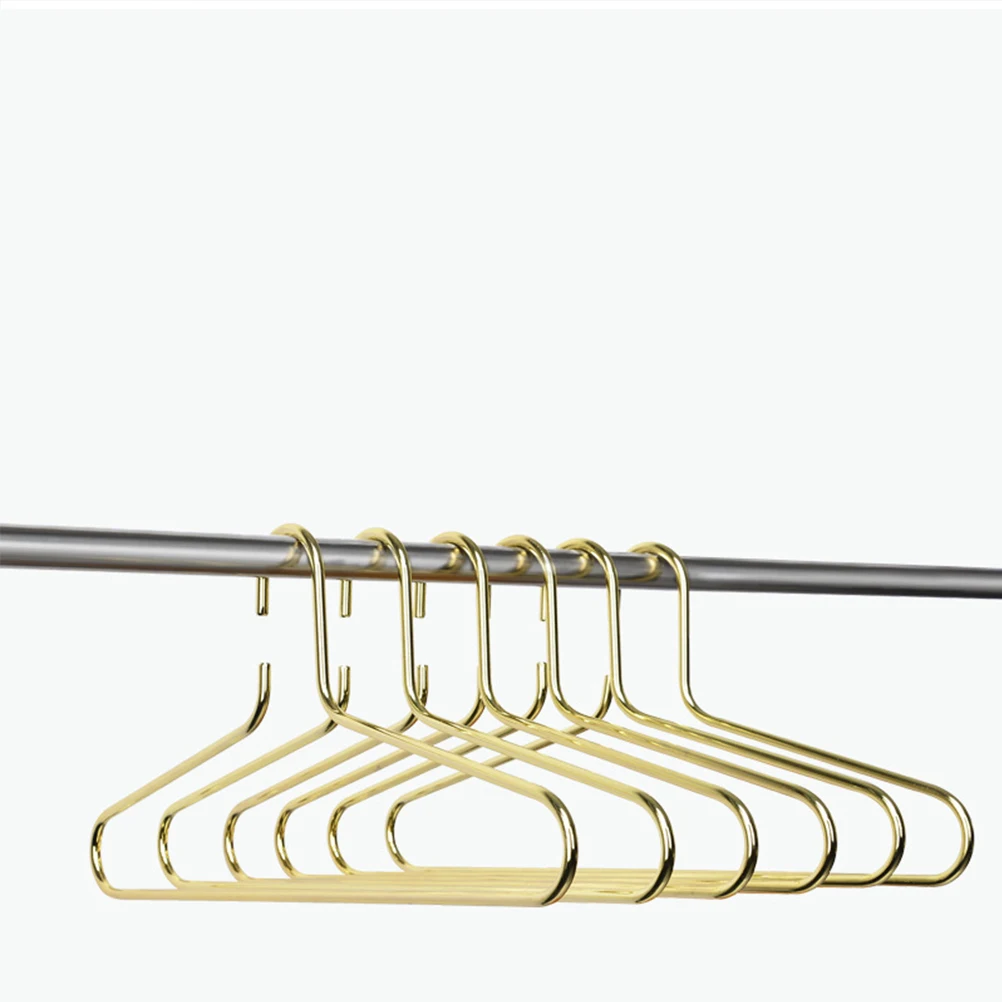 

Thickened Iron Clothes Opening Design Non Slip Home Hangers Fashion Wardrobe Hangers Golden Color Skid Resistance