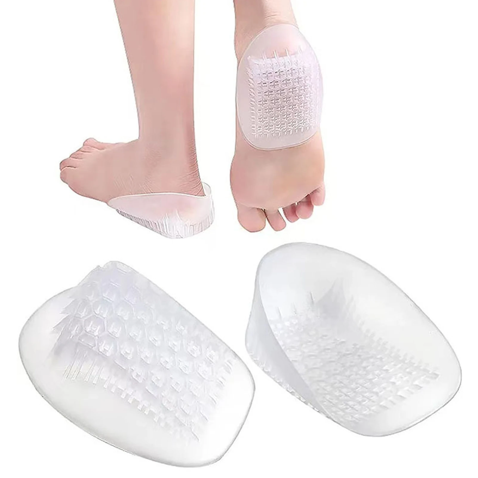 2 Pairs Silicone Heel Cups Fasciitis Heel Pain Relief Gel Heel Protectors Sore Feet Support Achilles Tendonitis Insoles