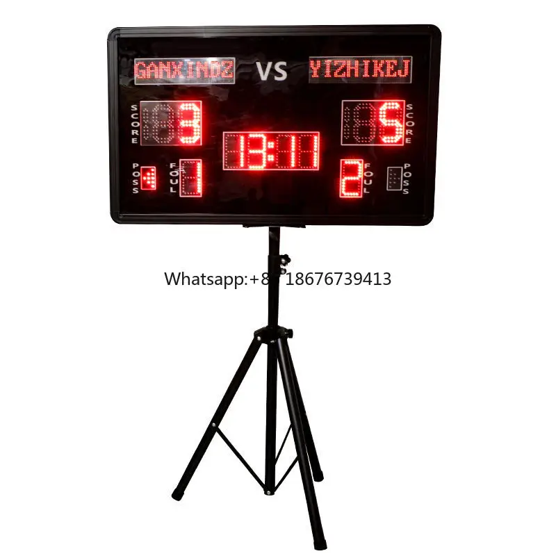 

Wireless Remote Control Led Electronic 1 Meter Portable Basketball Court Digital Scoreboard with Tripod Stand