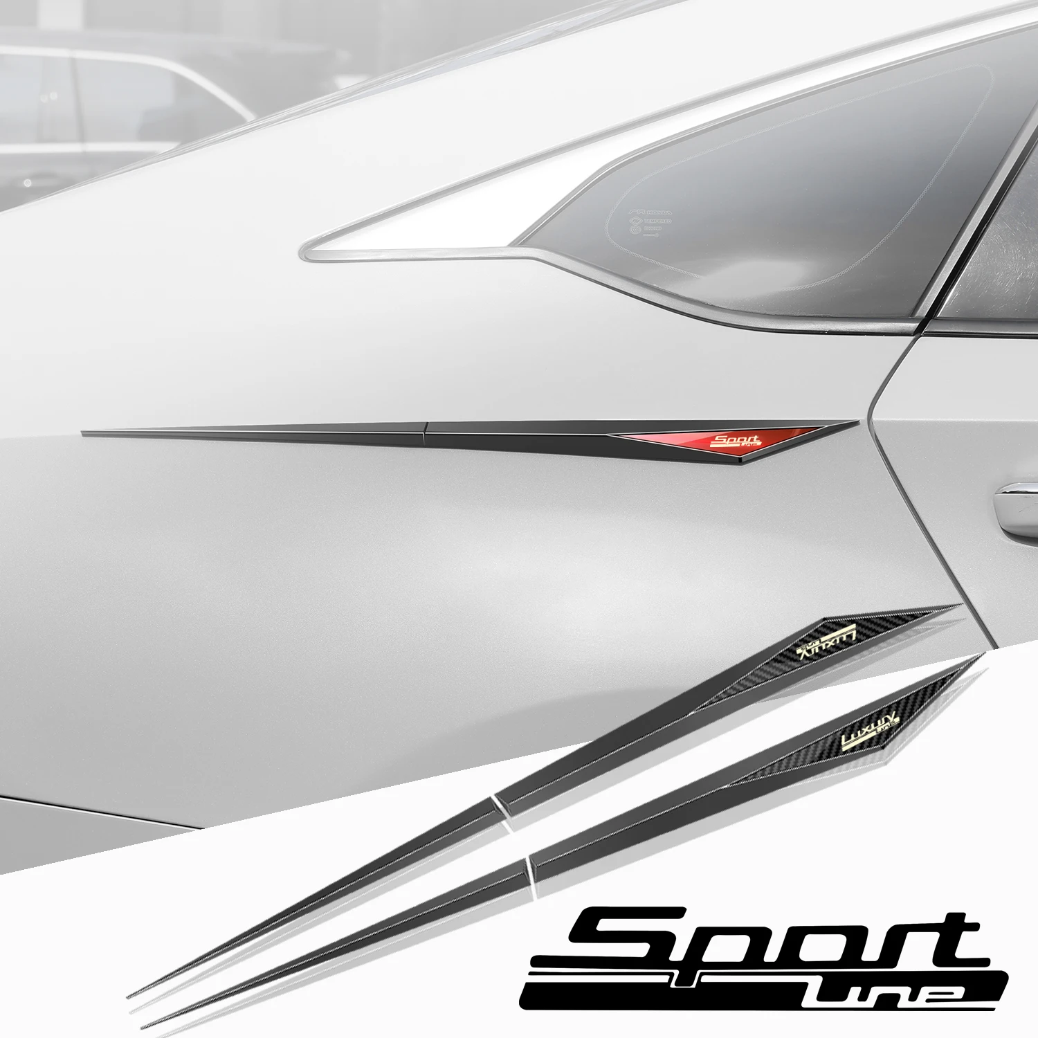 2 uds pegatinas de coche TPU accesorios de coche para bmw sportline luxuryline f20 f30 f31 f32 f33 f34 f36 f45 f46 f48 x1 x3 x5