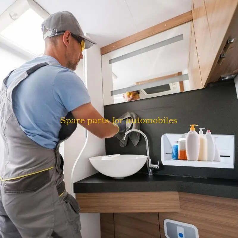 H58F رفوف أنيقة للمعسكر مقطورة سفر دش تخزين الرف منظم مطبخ الجرف دعم غير قابل للصدأ استخدام المنزل السفر #3