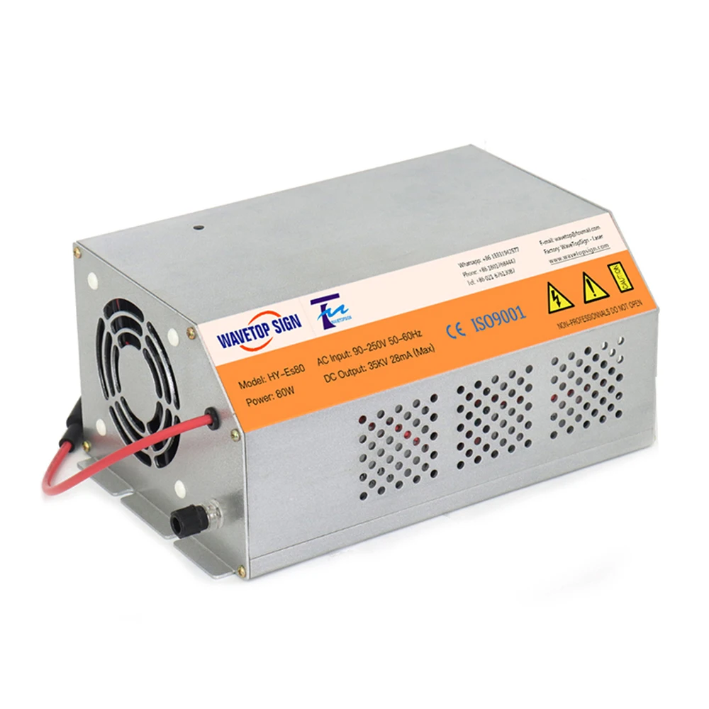 80-100W HY-Es80 Co2 Laser Power Supply For CO2 Laser Engraving Cutting Machine Es Series