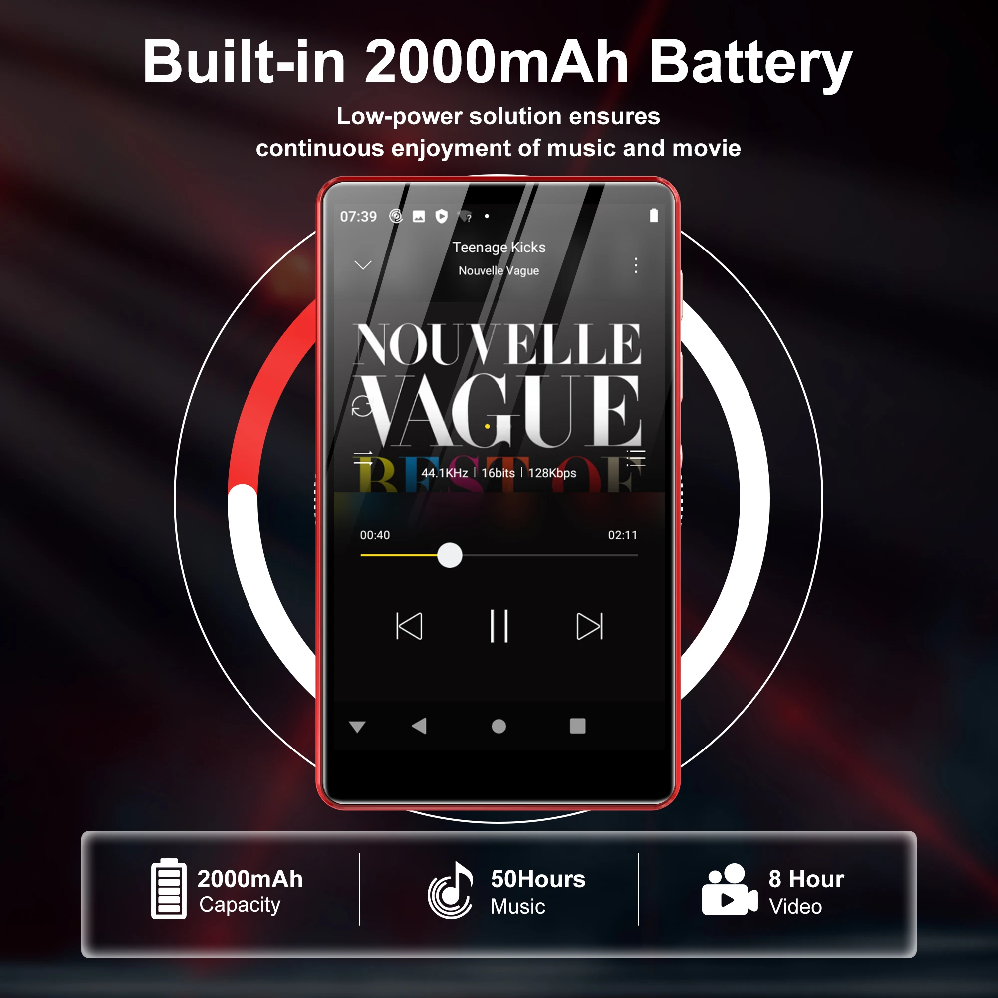 16GB/80GB MP3 MP4 Player 4 Inch Touch Screen WiFi Bluetooth Streaming Video Music Player Support 512GB TF Card Portable Gifts