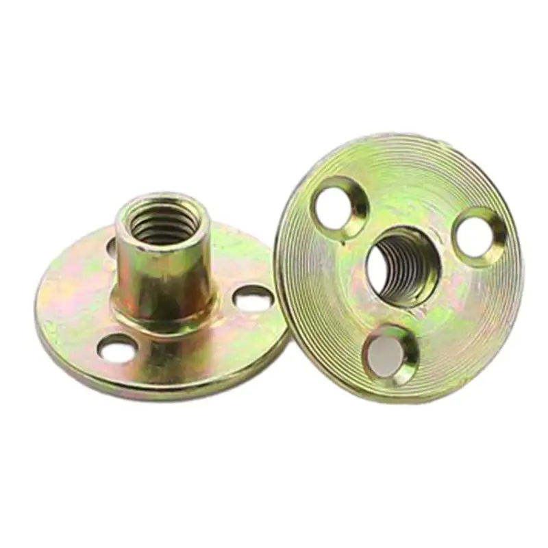 Furniture Lock Nut Galvanized Three-hole Nut Nut Iron Plate Locking Nut for Wood M6 M8 M10