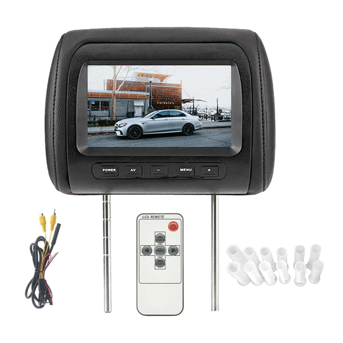 

Car Headrest Monitor Universal 7 Inch TFT LED Screen Pillow AV Input Car Headrest Rear Video AV