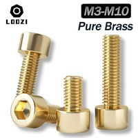 2/5/10/20pcs DIN912 Pure Brass Hex Socket Cap Head Screws M3 M4 M5 M6 M8 M10 Allen Key Head Screw Bolt