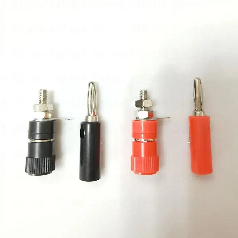 4mm  Banana Plugs Speaker Screw Connectors Solderless binding Post audio SpeakerTerminal Black Red DIY Banana Plugs Connector B4