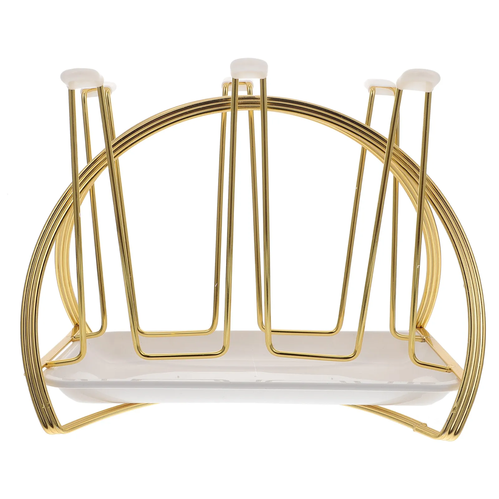

Elliptical Cup Drying Rack Heavy Duty Wrought Iron Cup Drainer Stand for Kitchen Counter Glass Mug Organizer Design
