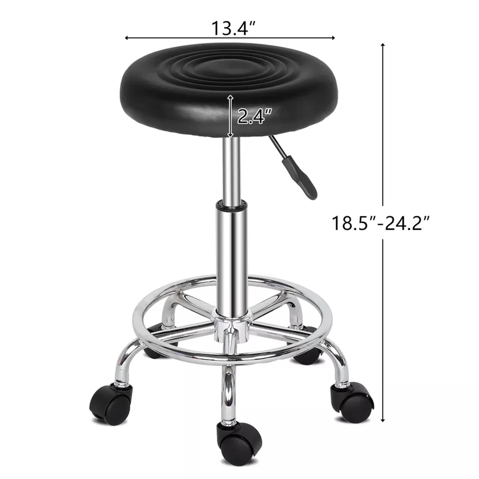 Adjustable Hydraulic Rolling Salon Stool Chair Tattoo Massage with Swivel Wheels