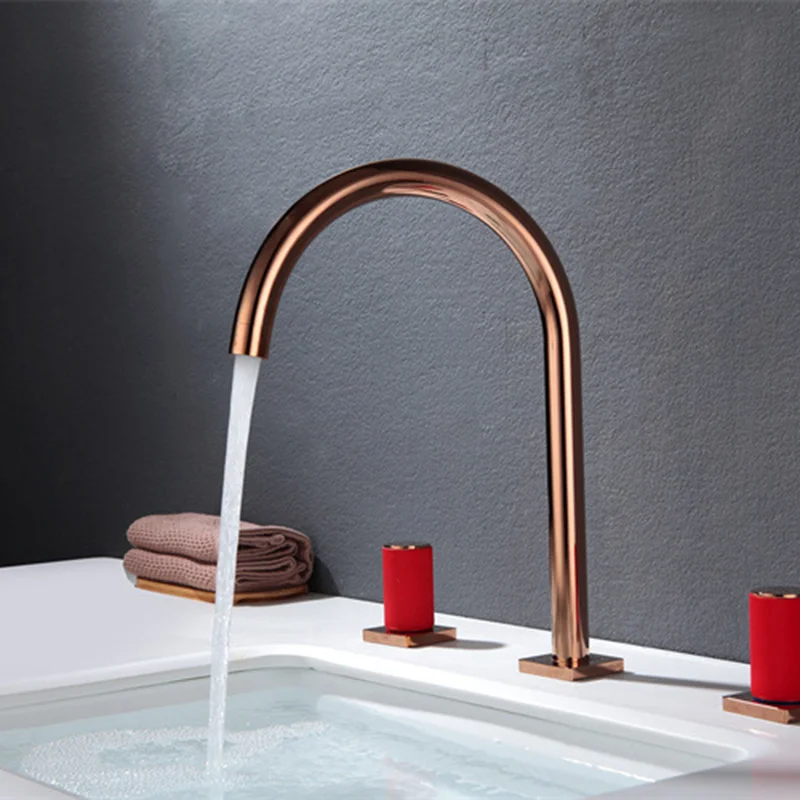 Lightweight Color Combination Design Hot & Cold Mixer Washbasin Faucets Bathroom Decorating Accessories Double Switch Metal Taps